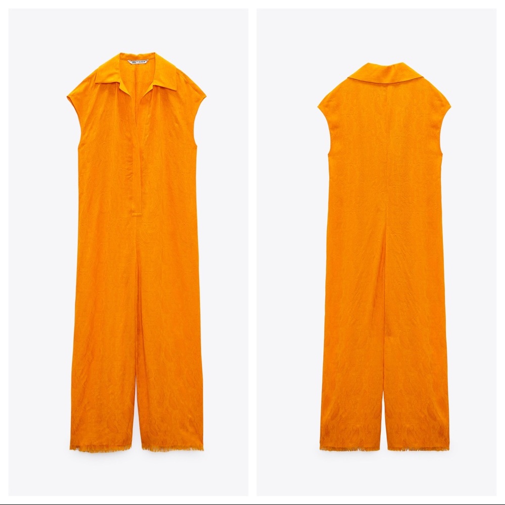 ZARA FULL LENGTH JACQUARD JUMPSUIT - Picture 4 of 5